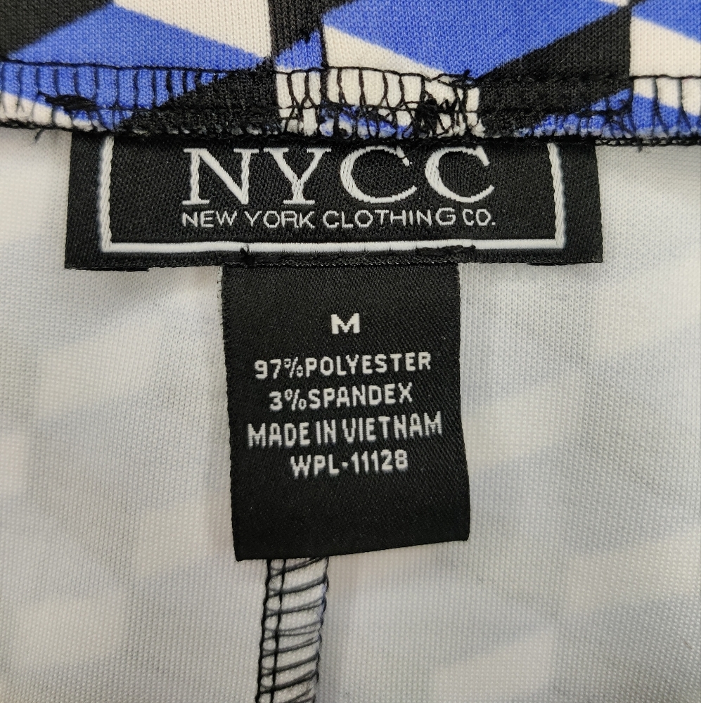 NYCC Geometric Blue and Black Pencil Skirt - Picture 4 of 4